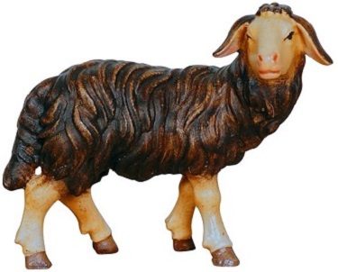 Hirte mit Schafe und 6 Stück Ziegen und Zicklein für Krippenfiguren Größe 11 cm